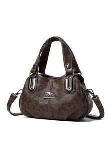 三层大容量设计师手提包，柔软皮革女士单肩斜挎包，2024新款奢华托特包 - 咖啡 - 查看 6