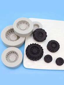 4pcs Tire-Shaped Silicone Molds, Multifunctional - White - View 3