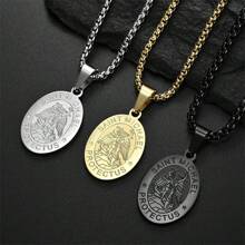 Saint Michael Black Titanium Steel Pendant Men's Vintage St. Michael ...
