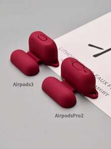 1pc Solid Color Silicone Halter & Anti-Drop Case Suitable For AirPods 1/2/3, Klein Blue For AirPods Pro/Pro 2, Compatible With AirPods 4 - Black - View 6