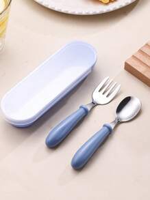 2/3pcs Set Personalized Laser Engraved 304 Stainless Steel Cutlery Set, Customizable Name+Design, Spoon, Fork, Knife, Tea Spoon, Soup Spoon, Anti-Slip Handle, Feeding Utensils Set, Multi-Functional, Christmas Gift, Birthday Gift, Back To School - Multicolor a - View 15