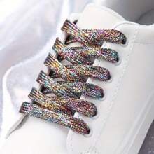 Unisex Flat Color Flash Small White Shoes Canvas Shoes Sneakers LACES