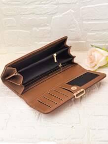 新款女士长款 PU 皮革钱包 柔软时尚休闲大容量多功能手拿包带卡槽和文件夹携带方便适合作为节日礼物钱包钱包长款钱包