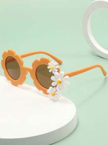 1 Pair Of Cute Children's Flower Shaped Glasses, Suitable For Boys And Girls Traveling, Photo Props, Daily Wear, Birthdays, And Gift Rewards