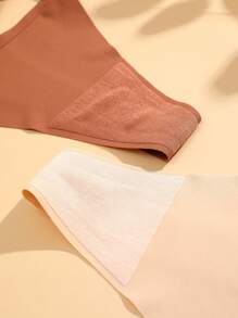 5pcs/Set Solid Color Seamless Low-Waist G-String Panties For Women