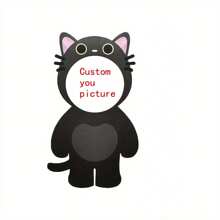 Gối ném bằng vải nhung hình mèo dễ thương tùy chỉnh - Món quà hoàn hảo cho ngày lễ tình nhân, Giáng sinh, Lễ tạ ơn và sinh nhật | Vải polyester mềm có khóa kéo | Thích hợp cho trang trí phòng khách, ghế sofa, giường và ô tô - Tải lên tùy chỉnh hình ảnh - Xem 2