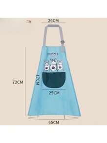 Fartuch kuchenny z regulowanymi sznurowadłami, olejoodporny i przeciwporostowy, kreskówkowy, uroczy, domowy fartuch w nowym stylu do gotowania w kuchni, wodoodporny i olejoodporny kombinezon, prace domowe w stylu japońskim, zmywalny fartuch kuchenny, kuchenny, domowy, poliestrowy, wodoodporny i olejoodporny fartuch ogrodniczki, ubrania robocze dla dorosłych, wodoodporny i olejoodporny fartuch dla kobiet, koreański, modny, domowy fartuch kuchenny, nowe ubrania robocze dla dorosłych w kuchni i gospodarstwie domowym