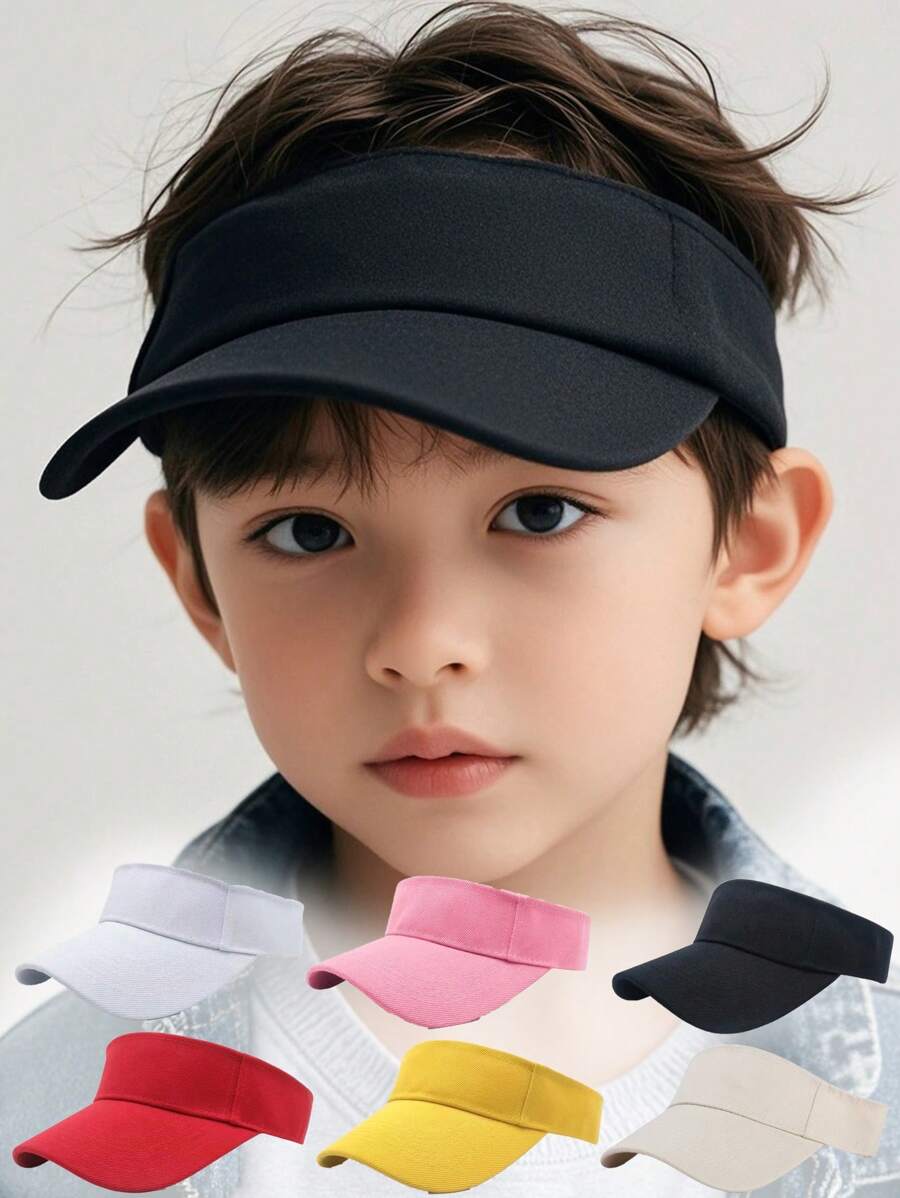 1 件装儿童透气开顶帽，夏季户外遮阳帽，男女通用男孩女孩戴