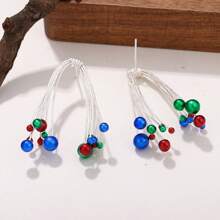 1 对时尚烟花雪球形简约百搭女士礼物耳环