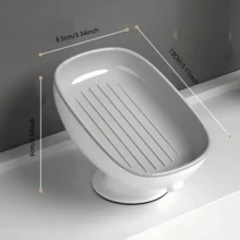 1pc Bathroom Countertop Soap Box, Adjustable Angle Soap Box, Plastic Oval Soap Holder Installed On Bathroom Countertop, With Drainage Hole, Luxurious Detachable Soap Tray, Suitable For Bathroom Sink, Laundry Countertop