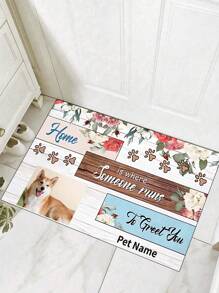 1pc Personalized Doormat With Anti-Slip Silica Gel Bottom, Customized Carpet Mat With Your Photo & Text-Soft, , Washable Customized Entryway Themed Mat-Custom Personalized Gift- Housewarming, Birthday Gift