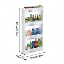 Multifunctional Refrigerator Storage Rack, 1 Count Slim Gap Storage Organizer With Wheels, Kitchen Accessories For Refrigerator, Kitchen Accessories Organizer