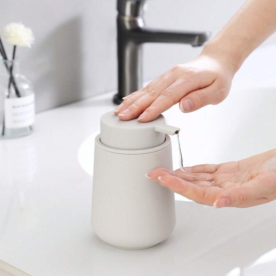 1 件哑光塑料 11 盎司皂液器 - 现代简约风格，适用于浴室和厨房台面家居浴室装饰秋季装饰返校