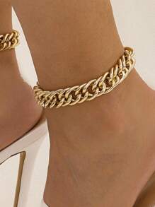 Moonfan 1 pezzo Cavigliera in metallo a doppio filo con catena da donna, adatta per l'uso quotidiano