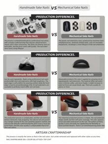 10-Piece Pressing Almond Long Nails, Fake Nails, Dark Punk Black Background Nail Art DIY Pattern Design Three-Dimensional Purple Love Diamond, Three-Dimensional Bow Ornament Silver Chain Black Nails Removable And Reusable Nail Supplies, Nail Powder, Nail Glitter Is Suitable For Girls And Ladies In Weddings, Stages, Dances, And Party Scenes,Gift Nail Tools