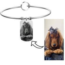 Personalisiertes Herz-förmiges Foto-Armband, schwarzes Edelstahl-Herz-Armband, personalisiert für Familie, Haustier, Schwarz-Weiß-Foto, Geburtstagsgeschenk, Urlaubsgeschenk Valentinstag