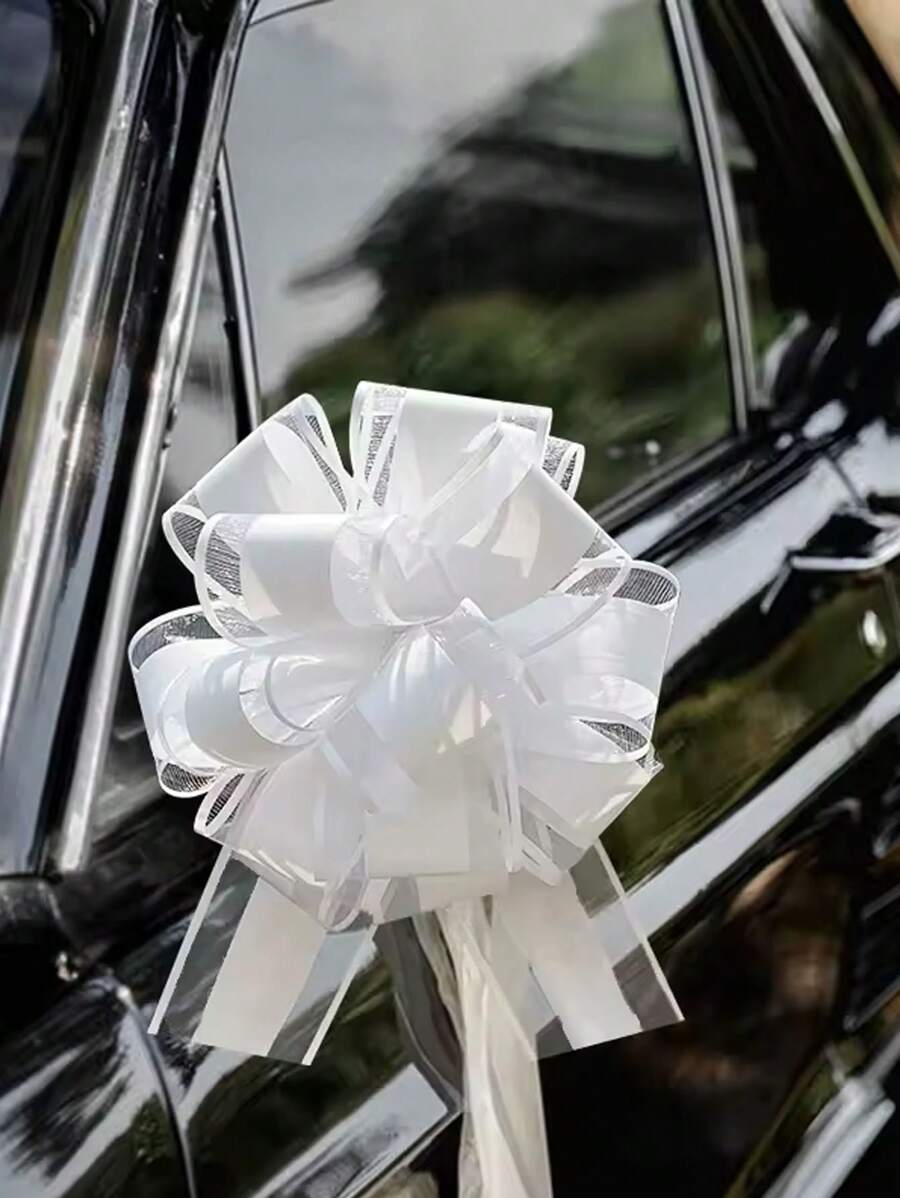 2/5pcs Wedding Car Decoration Bow, Pink/White/Red Wedding Car Door, Stair Decoration Bow, Handle Decor, Bowknot Wedding Decor, Suitable For Wedding Table & Chair, Gift Decoration (Requires Assembly) - Multicolor - View 1