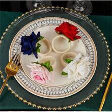 4/6pcs Lifelike Rose Napkin Rings, New Napkin Holders For Restaurant, Hotel Table Decorations, Suitable For Wedding, Decoration, Hotel, Festival, Etc.