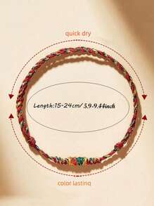 1pc Handmade Knots Red Black String Lucky Koi Bracelets For Men Women, Adjustable Size ,Perfect Gifts For Couples Sister Family Best Friends