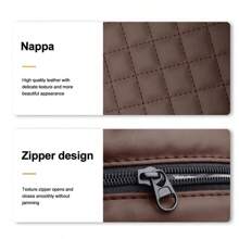 Reposabrazos de coche Kebidumei, almohadilla para caja de pañuelos, protector de consola central con bolsillo de almacenamiento lateral y soporte para papel - Gris - Ver 4