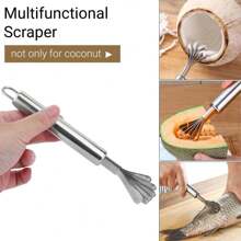 1PC/2pcs/3pcs 不锈钢椰子肉去除刀，多用途不锈钢刨刀 不再扔掉成品椰子。通过使用刨丝器将它们收集出来，椰子肉可以在饮食上有多种用途，例如 - 彩色 - 查看 4