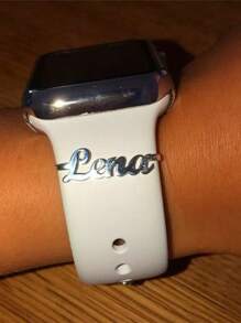 1 pieza Banda de reloj personalizada con nombre, accesorio de muñeca personalizado de moda unisex, adecuado para uso diario y como regalo de vacaciones