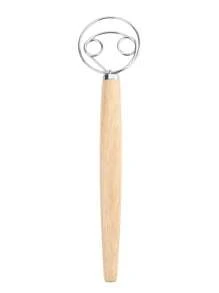 1PC Customized Engraved Personalized Solid Wood + Stainless Steel Whisk, Egg Beater, 33x7.5cm, Non-Slip Hand Protection, Multi-Functional, High Efficiency