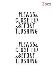 RandySticker 1pc/2pcs Please Close Lid Before Flushing Funny Toilet Stickers Bathroom Stickers Toilet Stickers Home Life Stickers Tip Stickers Gifts Birthday Graduation