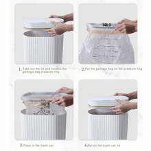 Cubo de Basura - Cubo de Basura Inteligente Delgado de 7 l, Cubo de Basura Inteligente Impermeable,Cubo De Basura Inteligente con Tapa,Cubo de Basura con Sensor De Movimiento para Dormitorio, Baño - 1 - Ver 3