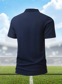 Conjunto de 3 Camisas Polo de Verão Esportivas Masculinas de Manga Curta, Camisetas Polo de Manga Curta Elásticas, Adequadas para Corrida, Exercícios e Jogar Tênis e Golfe, Camisetas de Manga Curta