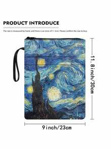 Vincent van Goghs "Sternennacht" Leinwand Buchcover - waschbarer Hartcover Buchschutzumschlag mit künstlerischem Design | ideal für Studenten und Buchliebhaber, Rückkehr zur Schule, Schulmaterial