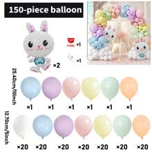 Kit de arco de guirnalda de globos de primavera de 150 piezas, guirnalda de globos de colores pastel macaron con globo de lámina de conejo grande, adecuado para baby shower de primavera, fiesta con tema de conejo, fiesta de cumpleaños, suministros de decoración - Multicolor - Ver 9