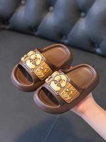 儿童夏季新款可爱卡通水豚拖鞋室内外休闲舒适防滑软底居家拖鞋 - 咖啡棕 - 查看 3