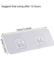 8 个双爪透明粘合挂钩，强力粘合，无损，无需钻孔，适用于浴室、厨房架子的壁挂夹 - 8pcs - 查看 5