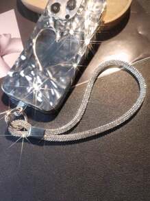 1 pieza Cordón de teléfono de lujo con cristal y strass, correa elegante de pulsera colgante, correa de cuello de teléfono con estilo de pulsera de alta gama para mujeres, obsequio correa de teléfono celular para madre, familia, amigos, cumpleaños, vacaciones