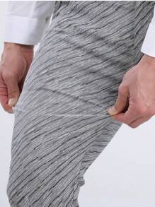 ALLELMS Men Chinos Pants Slim Fit Stretch Dress Pants Pleated Formal Pattern Pants
