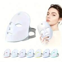 LED Face Mask With 7 Colors, Electric Beauty Facial Mask Instrument, Facial Skin Care Device - White - View 3