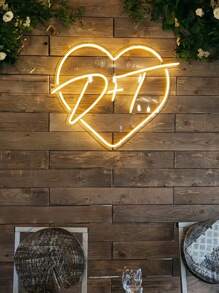 USB 雕刻霓虹灯首字母，定制婚礼霓虹灯首字母，个性化 LED 霓虹灯标志，多功能，耐用，装饰性，可重复使用，精致，时尚，高品质，色彩鲜艳，现代，定制，个性化，独特，适合他的理想礼物，适合她的理想礼物，男朋友，爸爸，女朋友，妈妈，家人，朋友，茶室，家庭，花园，办公室，周年纪念日，情人节，母亲节，生日，父亲节，毕业典礼，婚礼，乔迁，家居翻新，定制工艺品 - 愛心兩個字母組合 - 查看 7