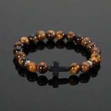 8pcs/Pack Vintage Tiger's Eye, Volcanic Stone & Turquoise Bead Bracelets, Fashion Versatile Jewelry Set For Women, Best Gift For Couples, Party & Daily Wear
