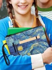 Vincent van Goghs "Sternennacht" Leinwand Buchcover - waschbarer Hartcover Buchschutzumschlag mit künstlerischem Design | ideal für Studenten und Buchliebhaber, Rückkehr zur Schule, Schulmaterial