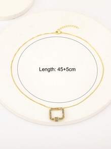 1 件情人节彩色方晶锆石 18K 镀金铜材质吊坠项链，奢华珠宝礼物，适合女性情人节、妈妈、母亲、母亲节、礼物