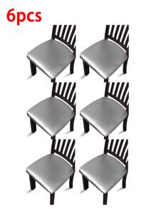 1/2/4/6 chiếc Vỏ bọc ghế ăn bằng da PU chống thấm nước, Vỏ bọc bảo vệ ghế cho nhà bếp, khách sạn (PU màu đen, 6 chiếc) - Nhiều màu - Xem 21