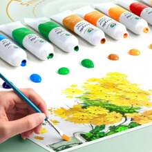 Acrylic Painting Palette, 8 Slots/15 Slots Mini Watercolor Pigment Box, Portable For Journaling, Sketching, Travel Painting Back To School,Back To School,School Supplies - Multicolor - View 5