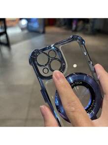 防摔防摔奢华电镀透明手机壳，带指环磁吸支架，兼容 17/6/7/8/X/XS/XR/11/12/13/14/15/16e、Galaxy S22/23/24、A04/05/06/A07/A17/A14/A15/A16/A24/A25/A34、Redmi Note 7/8/9/10/11/12/13/14、Redmi 9/10/12/13C/14C/A5、OPPO、MOTO、荣耀 X、HW、Realme C53 C55