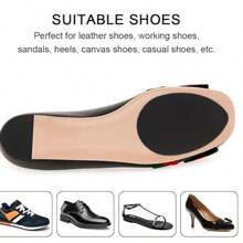 6pcs Outdoor Sports Anti-Slip Shoe Insoles, Shoe Bottom Anti-Slip Pads Suitable For Shoe Bottoms And Heels (Black - 6 Pcs)