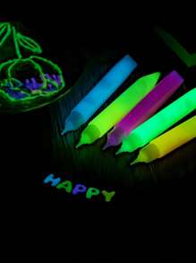 6 piezas Lapices fluorescentes que se iluminan en la oscuridad, exposición a luz fuerte los ilumina por la noche para dibujos DIY, pintura y delineado