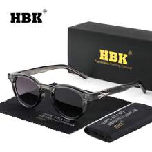HBK Lunettes rétro rondes HBK avec branche en métal. Monture mode cool pour hommes. Idéal pour les activités de plein air, les fêtes, les voyages, la conduite, les vacances à la plage et l'utilisation casual. Décoration photo, cadeau parfait pour les vacances à la plage, les activités de plein air et les voyages, livré en emballage complet.