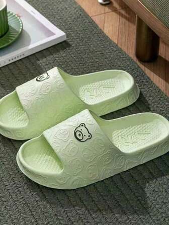 Chanclas de mujer con suela gruesa de EVA, negras, de moda, antideslizantes, ligeras, para uso casual en casa y en la calle, para verano y playa