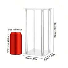 1pc Square Acrylic Flower Stand, Transparent Column Vase Holder - Geometric Centerpiece Decor For Wedding, Desktop Flower Rack, Outdoor Decoration, Home Gathering, Wedding Party, Silk Flower Arrangement Decor, Home Decor Flower Stand