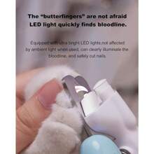1PC Whale-Shaped LED Light Cat/Dog Lover Gift And Dog/Cat Mom Love Pet Nail Clipper,Convenient And Quick With Palm-Fit DesignNail Care Made Easy For Cat/Dog Lover Gift And Dog/Cat Mom Love Pets With Bright LED Illumination! - Multicolor - View 9